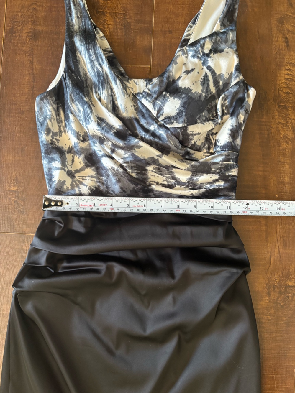 Sleeveless Dress with Marble Print Bodice Women Size XS - Picture 2 of 6